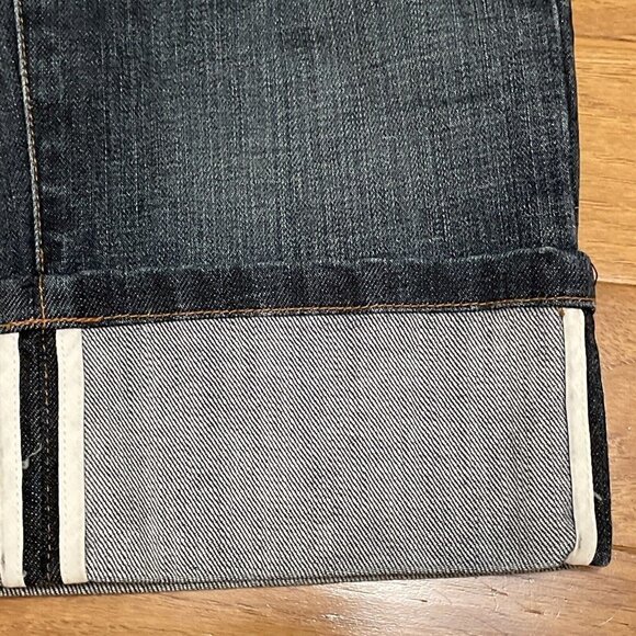 Vintage Talbots Womens Stretch Denim Blue Jean Capris Size 8 Cuffed Selvage Hem - Picture 6 of 15